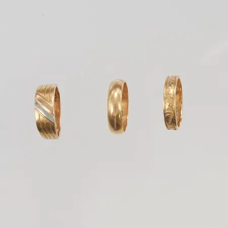 3 Ringar defekt/gravyr, 18K 16,5g.