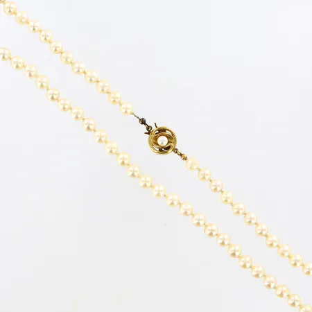 Collier syntetiska pärlor Ø6mm 70cm, lås i silver Vikt: 0 g