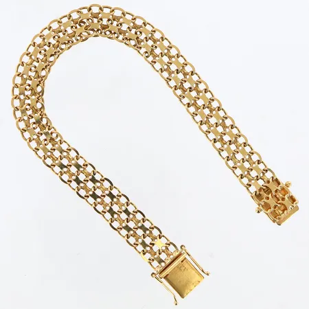 Armband X-länk, längd 18,5cm, bredd 9mm, Clareus Guldsmeds Ab, 18K Vikt: 14,4 g