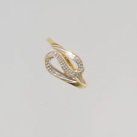Ring med diamanter 3x ca 0,005ct stl:18 bredd 11mm 18K 2,2g.