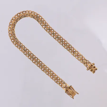 Armband X-länk längd 18cm bredd ca 6mm, 18K Vikt: 11,2 g