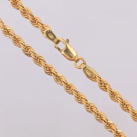 Kedja Cordell Guldfynd längd 41,5cm bredd 3mm, oanvänd, ihålig, originaletui, 18K Vikt: 5,9 g