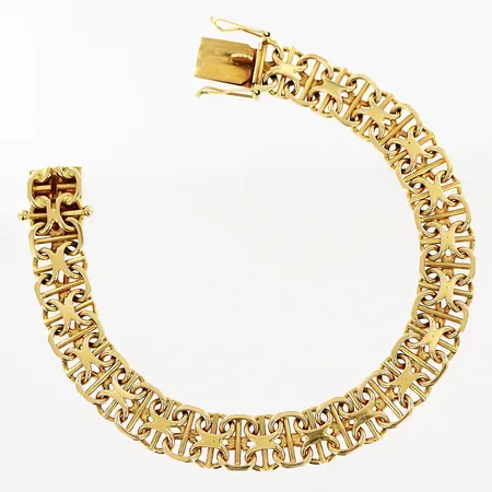 Armband X-länk med stav längd 19cm, bredd 9,5mm, 18K Vikt: 25,4 g