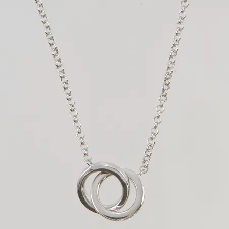 Collier med vita stenar 48cm GHA 925/1000 silver Vikt: 10,6 g