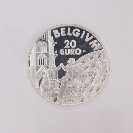 Minnesmynt Belgien 1996, nominellt värde 20 euro, etui, silver 925/1000 Vikt: 23,2 g