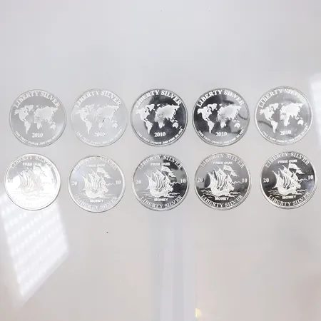 10 silvermynt Liberty Silver Free Our Money, 1 troy oz 999/1000 silver Vikt: 310 g