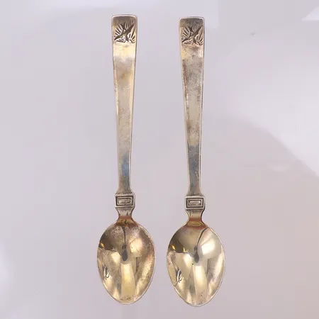 2 Kaffeskedar 12,5cm, Kaba Ädelmetallprodukter, silver 925/1000 Vikt: 31,4 g