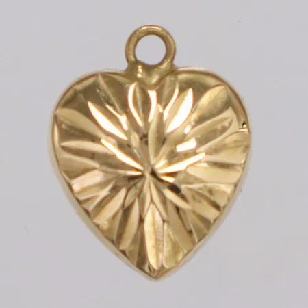 Hänge hjärta längd 12mm, saknar hängögla, 18K  Vikt: 0,5 g