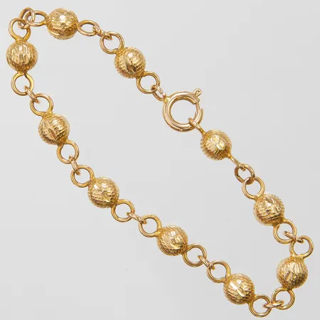 Armband med kulor Ø6mm, längd: 17,1mm, ostämplat, 18K Vikt: 6,7 g