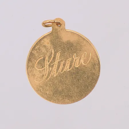 Hänge bricka Ø18,5mm, gravyr, 18K Vikt: 1,5 g