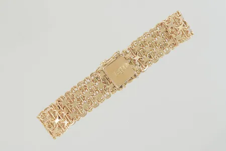 Armband X-länk med stav längd 20 cm bredd 1,5 cm, 18K  Vikt: 31,6 g