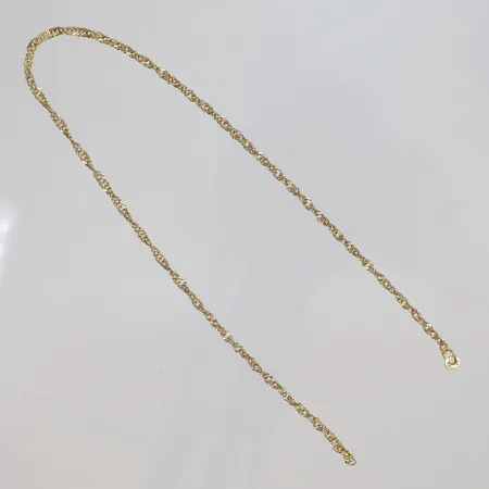 Fotlänk Singapore, längd 28,5cm, bredd 2mm, defekt, 18K Vikt: 1,6 g