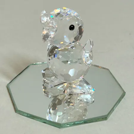 Figurin fågel Swarovski kristall, höjd 4cm, liten spegel 48 x 48mm