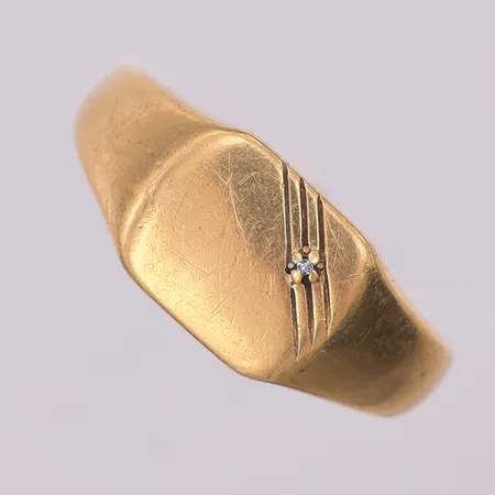 Klackring diamant ca 0,0025ct stl:22½ bredd 3-11 18K 7,8g.