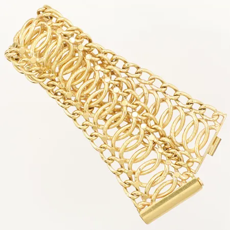 Armband längd 20cm bredd 28mm 22K Vikt: 38,4 g