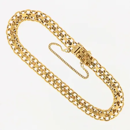 Armband X-länk, ca 18,5cm, bredd: 7mm, 18K Vikt: 13,1 g