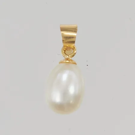 Hänge pärla ca 10x6mm 18K 0,8g.