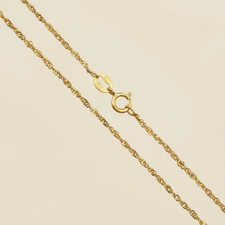 Kedja Singapore längd 38cm, bredd 1,1mm 9K  Vikt: 0,8 g