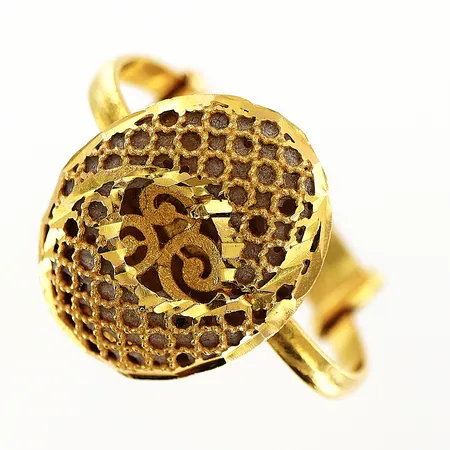 Ring justerbar storlek, skev skena, 21K Vikt: 1,9 g