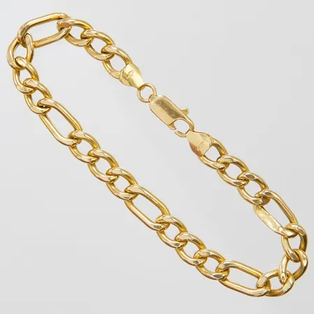 Armband Figaro ihåligt längd: 20cm, bredd: 7mm, bucklor, 18K  Vikt: 10,5 g