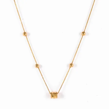 Collier med kuldekor 40/45cm, bredd 0,4-4mm, 18K 0,9g. 