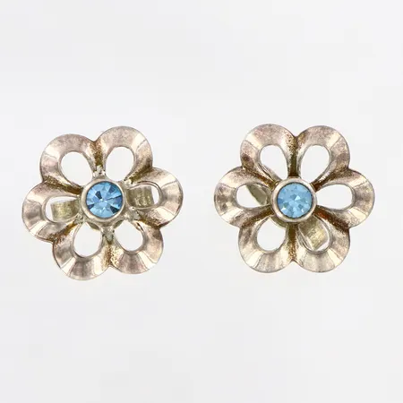 Örhängen med blå stenar Ø11mm, silver 835/1000 Vikt: 1,6 g