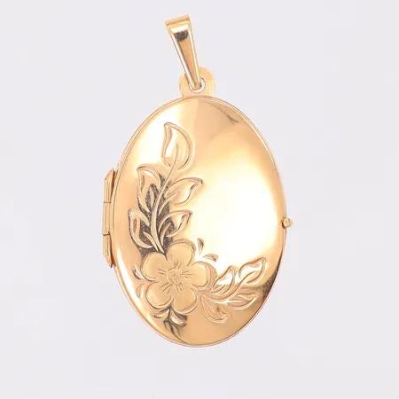 Hänge / Medaljong mönstrad blomma längd 33mm bredd 29mm, kattfot, 18K Vikt: 3,2 g