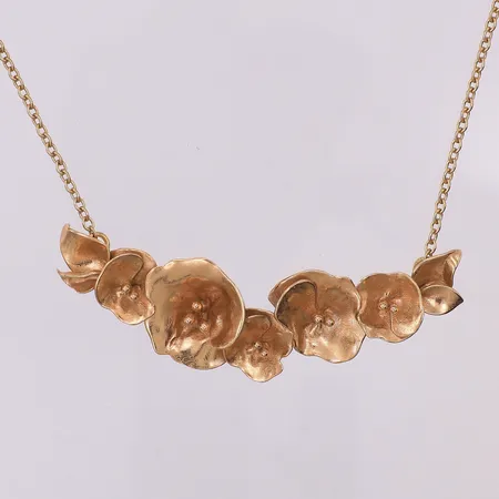 Collier kalevala Summer Night Rose längd 40-50cm bredd 2,2-20mm brons, Design Anni Ruuth Finland, nypris 2300kr, original ask