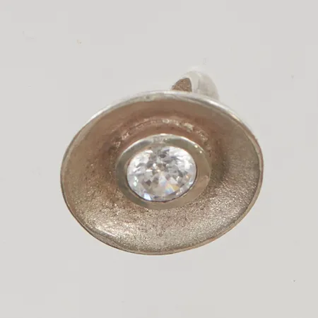 Hänge 15mm vit sten 925/1000 Silver 2,5g.