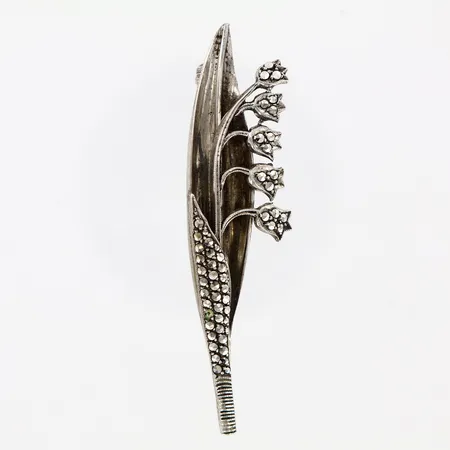 Brosch med markasiter 70mm, silver 830/1000 Vikt: 9,1 g