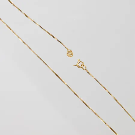 Kedja Venezia Balestra, längd: 42,5cm, bredd: 0,8mm, mindre ojämnheter, defekt lås, 18K Vikt: 2,7 g