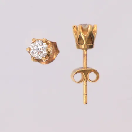 Örhängen Ø5mm diamanter 2 x ca 0,20ct Guldfynd, 18K Vikt: 1,4 g