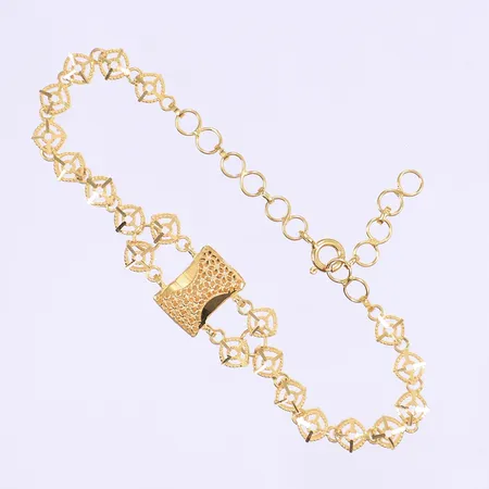 Armband 17-19cm, bredd 5-15mm, buckligt, 21K Vikt: 6,1 g