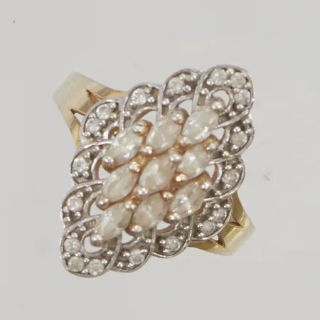 Ring stl:19¾ vita stenar 925/1000 Silver 4,5g.