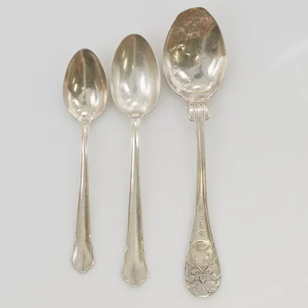 3 Omaka kaffeskedar 830/1000 Silver 40,3g.