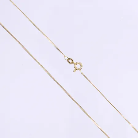 Halskedja pansar 47,5cm, bredd 1mm, något missformad ögla vid lås, 18K Vikt: 2,1 g