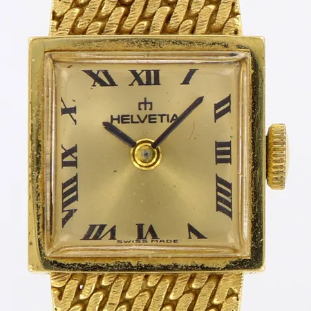 Damur Helvetia i 18K, manuell, 14x14mm, integrerad länk, bruttovikt: 27,1g