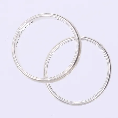 Två släta ringar, gravyr, silver 925/1000 