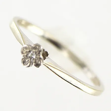 Ring med diamant 0,005ct 8/8-slipad stl:15, 18K Vikt: 1 g