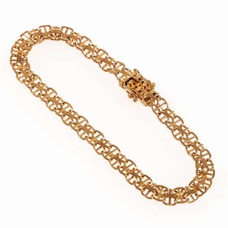 Armband X-länk med stav 19cm, bredd 6mm 18K 9,0g. 