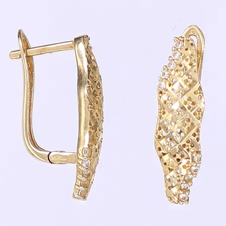 Ett par örhängen 20x6mm 14K Vikt: 2,3 g
