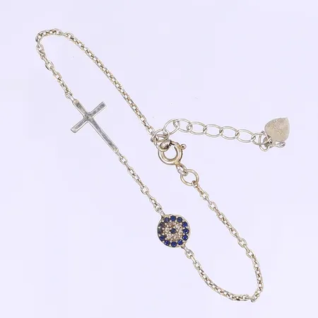 Armband med blå stenar 14-17,5cm bredd 1-9mm, justerbar längd, silver 925/1000  Vikt: 1,8 g