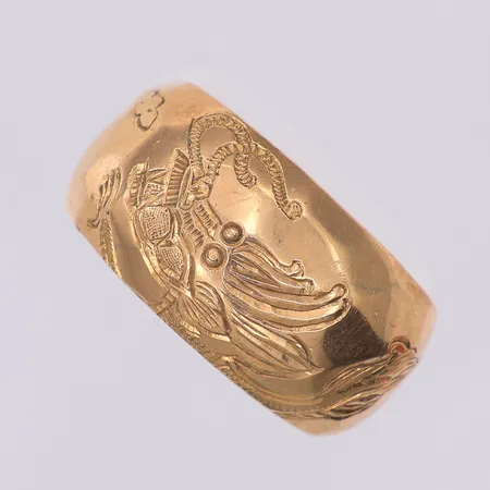 Ring mönstrad drake stl:19, 9K Vikt: 11 g