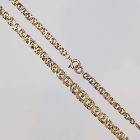 Halskedja doserad Bismarck, längd 43,5cm, bredd 4-6mm, vriden, defekt, 18K Vikt: 13,2 g