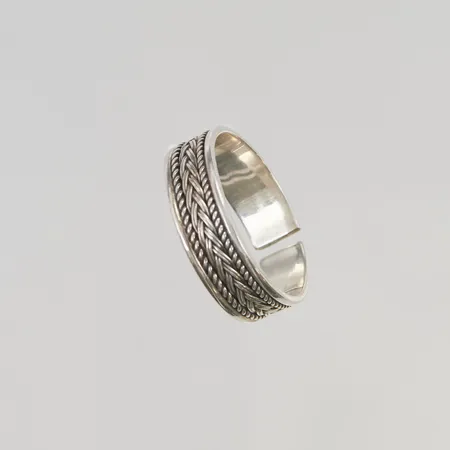 Ring öppen modell stl:22½ justerbar storlek 925/1000 Silver 5,6g.