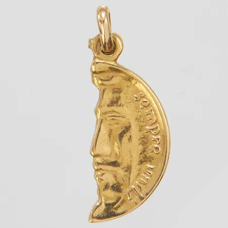 Hänge månskära med inskription "sempre uniti" (alltid förenade), 23,5x10mm, 18K Vikt: 1,9 g