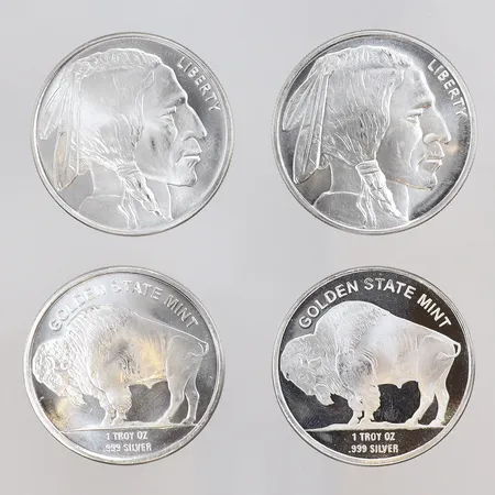 4 Silvermynt, Golden state mint "Liberty", 1 troy oz 999/1000 silver Vikt: 124,2 g