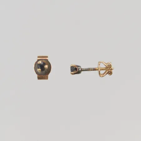 Örhängen 2mm safirer, omaka snurrebussar, 18K 1,7g.