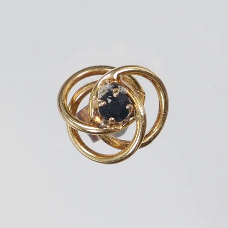 Udda örhänge med svart sten, 16x10mm, 18K Vikt: 1,2 g