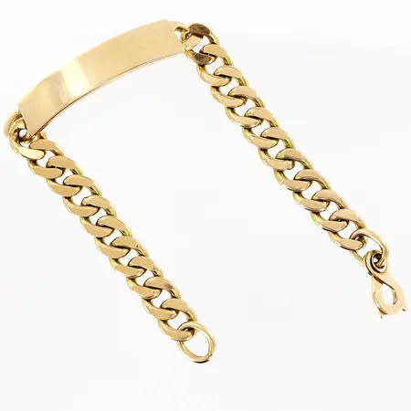 Armband Pansar med platta längd 21cm, bredd 9,5-10,5mm, 14K Vikt: 40 g